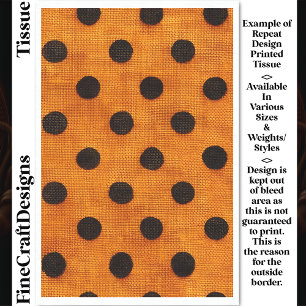 Papel De Seda Puntos Negros sobre Diseño de Repetición Naranja D