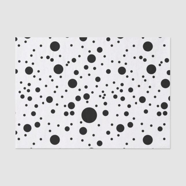 Papel De Seda Puntos negros y blancos modernos (Anverso)
