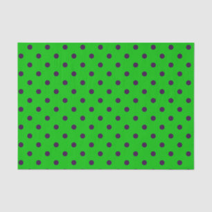 Papel De Seda Puntos Neon Green y Purple Polka