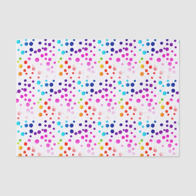 Papel De Seda Puntos Neon Rainbow Polka (Anverso)