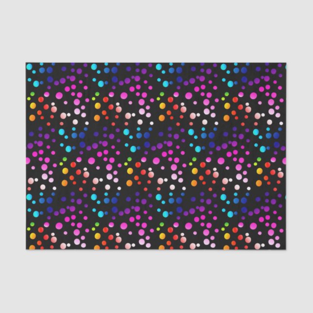 Papel De Seda Puntos Neon Rainbow Polka (Anverso)