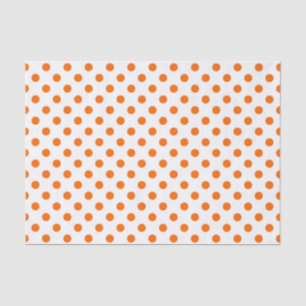 Papel De Seda Puntos Polka Naranja de fondo blanco