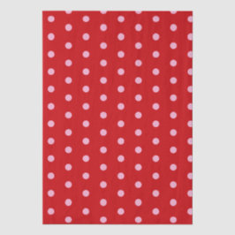 Papel De Seda Puntos polka rojos sobre rosa