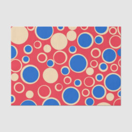 Papel De Seda Puntos Rojos Y Azules Sobre Rojo