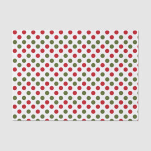 Papel De Seda Puntos rojos y verdes de Navidad