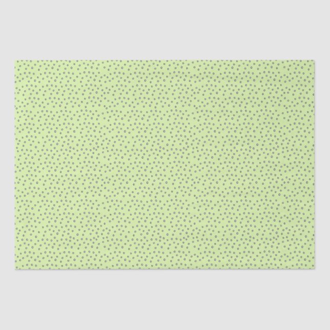 Papel De Seda Puntos simples de polka rosa con fondo verde claro (Anverso)