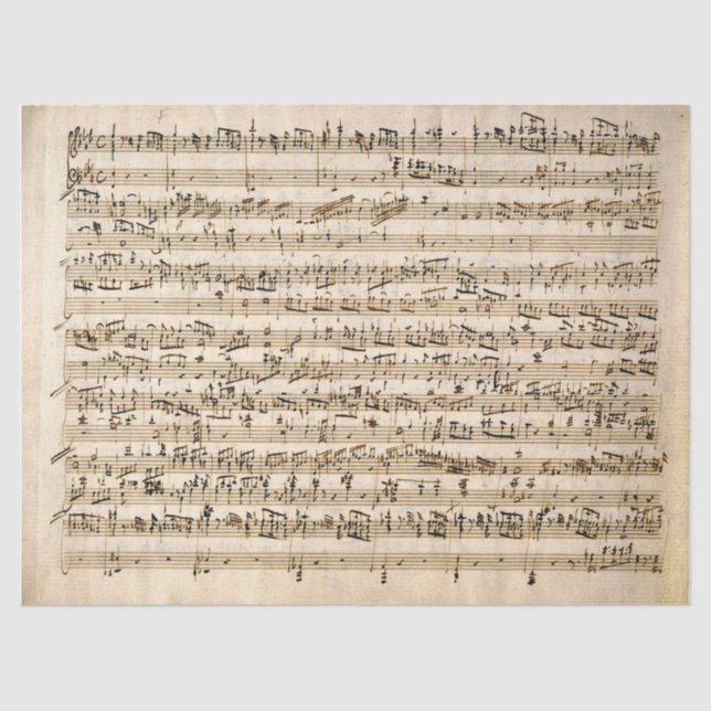 Papel De Seda Puntuación manuscrita de la música vintage Notas D (Anverso)