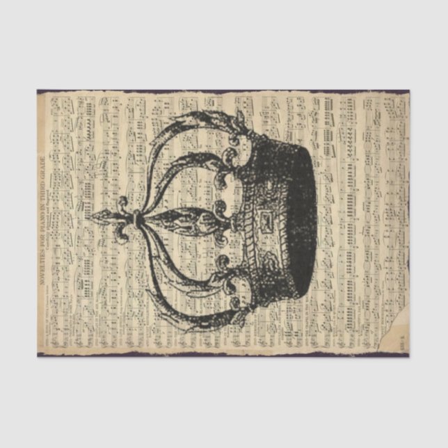 Papel De Seda Puntuación musical y corona (Anverso)