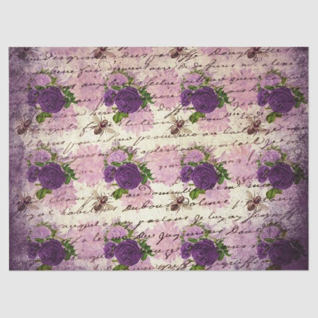 Papel De Seda Purple Bee Series Design 4 (Anverso)