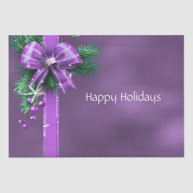Papel De Seda Purple Bow Holiday (Anverso)