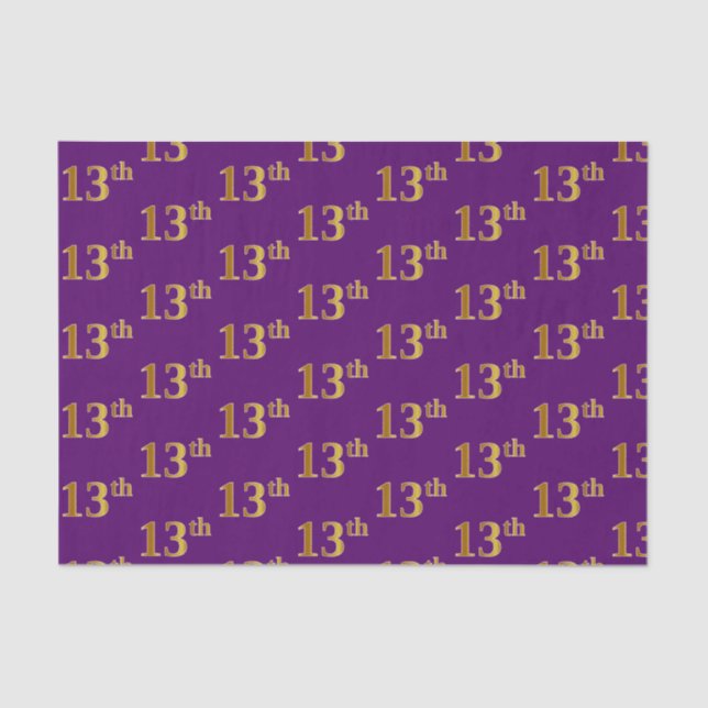 Papel De Seda Purple, Faux Gold 13th (XIII) Event (Anverso)