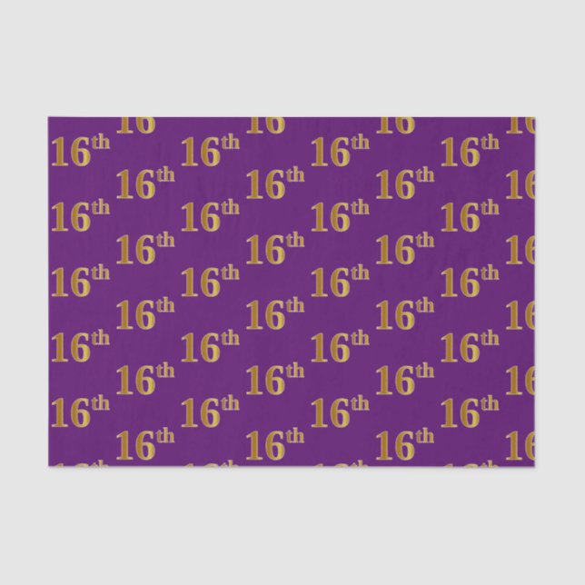 Papel De Seda Purple, Faux Gold 16º (16º) Evento (Anverso)