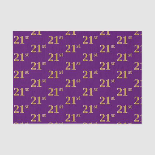 Papel De Seda Purple, Faux Gold 21st (21er) Event (Anverso)