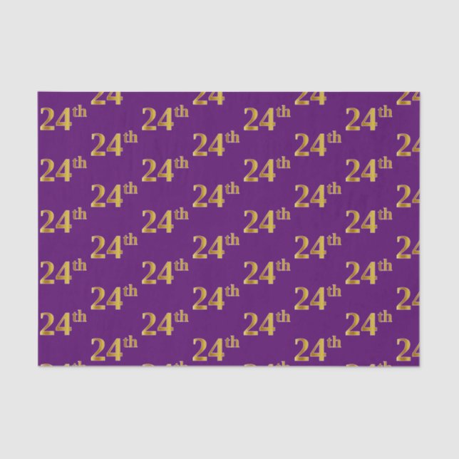 Papel De Seda Purple, Faux Gold 24th (24to) Event (Anverso)