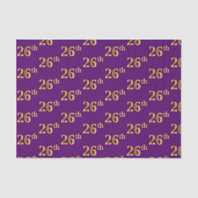 Papel De Seda Purple, Faux Gold 26th (26º) Event (Anverso)