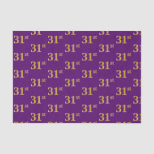 Papel De Seda Purple, Faux Gold 31st (Treinta Y Primer) Evento