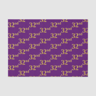 Papel De Seda Purple, Faux Gold 32nd (32º) Evento