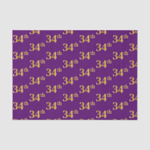 Papel De Seda Purple, Faux Gold 34th (34to) Event