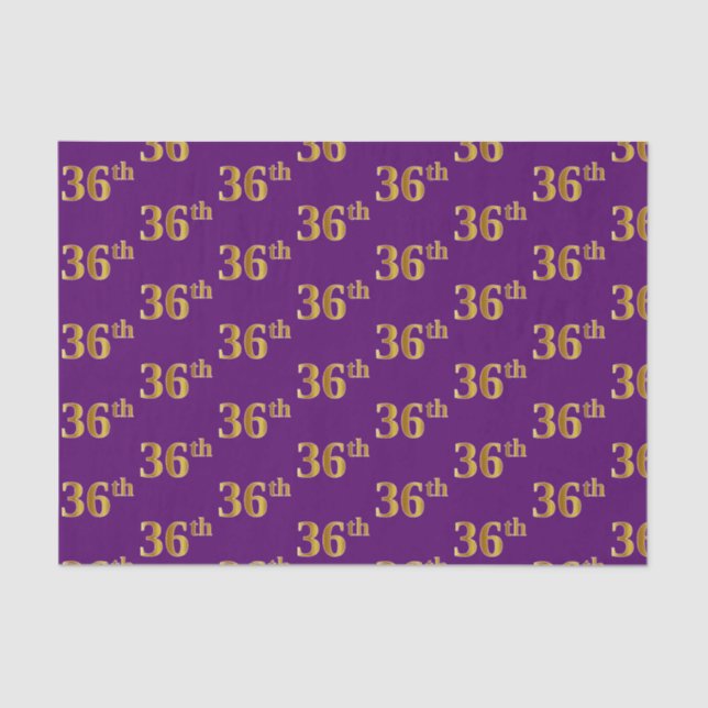 Papel De Seda Purple, Faux Gold 36th (36ª) Event (Anverso)