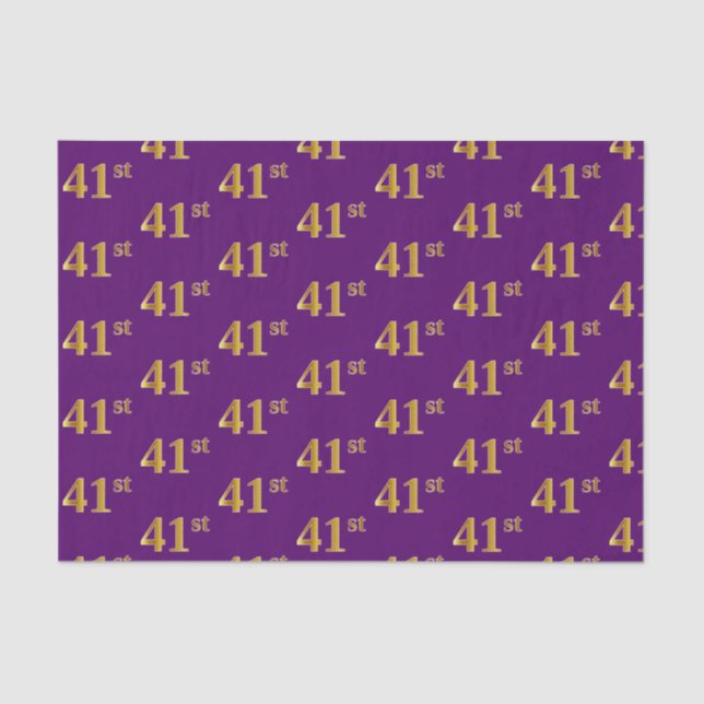 Papel De Seda Purple, Faux Gold 41st (41er) Evento (Anverso)