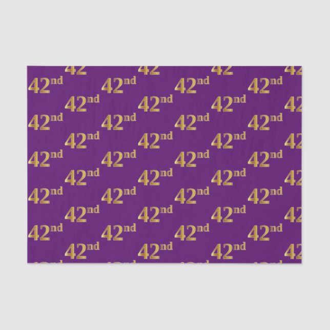 Papel De Seda Purple, Faux Gold 42nd (42º) Evento (Anverso)