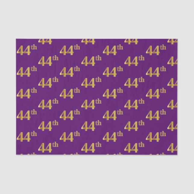 Papel De Seda Purple, Faux Gold 44th (Cuarenta y Cuarto) Event (Anverso)