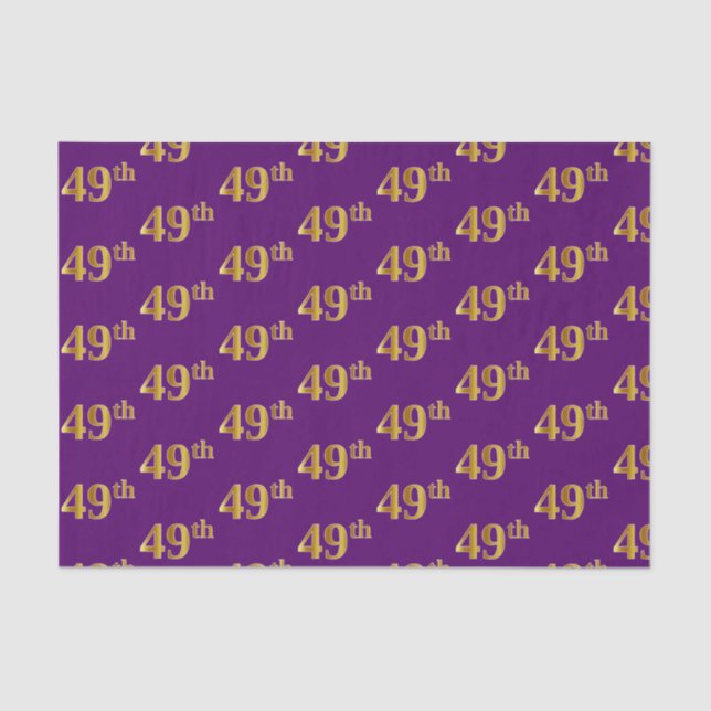 Papel De Seda Purple, Faux Gold 49º (49º) Evento (Anverso)