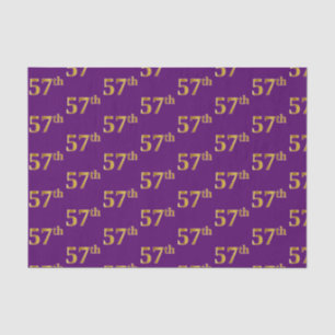 Papel De Seda Purple, Faux Gold 57th (Cincuenta y Séptimo) Event