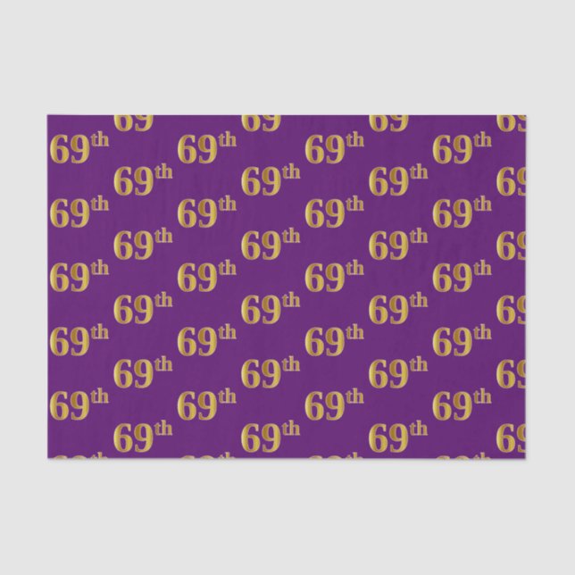 Papel De Seda Purple, Faux Gold 69º (Sexagésimo Noveno) Evento (Anverso)
