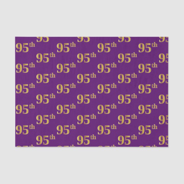 Papel De Seda Purple, Faux Gold 95th (Noventa y Quinto) Evento (Anverso)