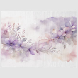 Papel De Seda Purple Floral 18b Decoupage