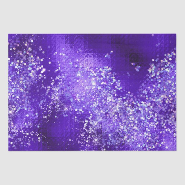 Papel De Seda Purple Glitter Sparkle Glam Elegant Design (Anverso)