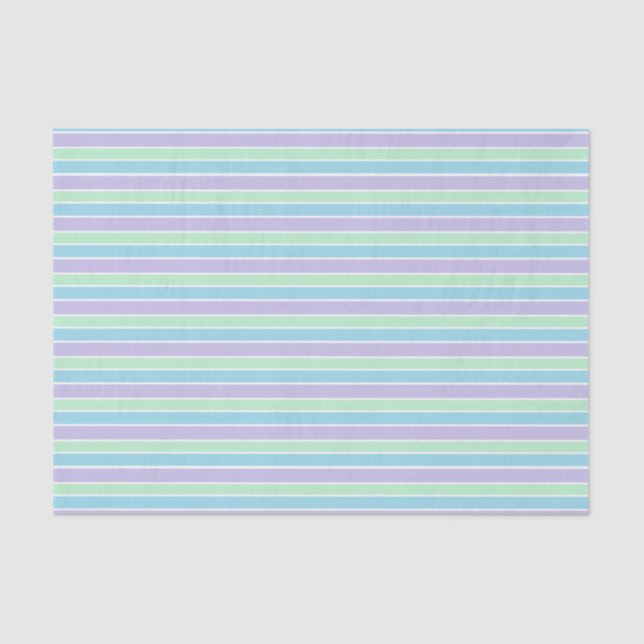 Papel De Seda Purple, Green and Blue Pastel Stripes (Anverso)