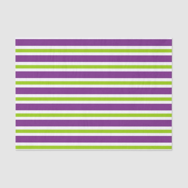 PAPEL DE SEDA PURPLE GREEN WHITE HALLOWEEN STRIPES (Anverso)