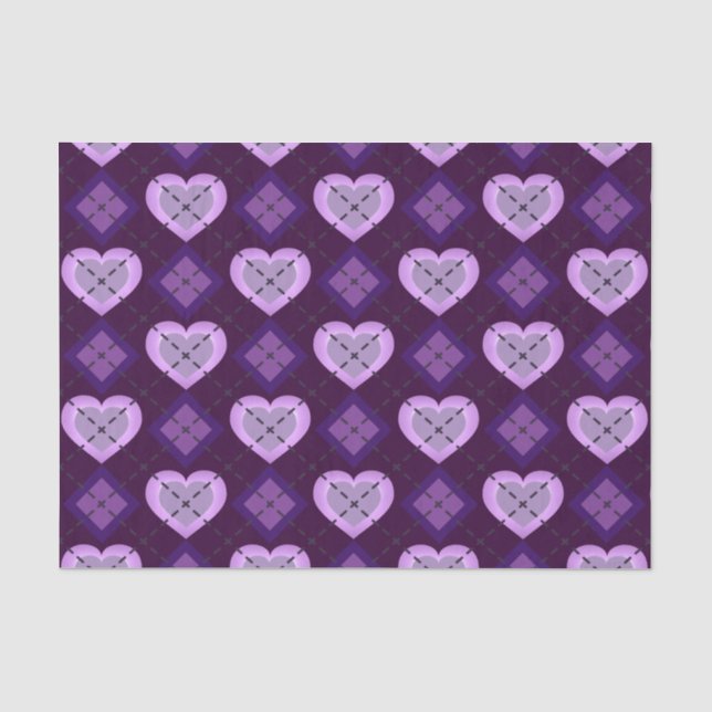 Papel De Seda Purple Heart Lavender Diamond Argyle (Anverso)