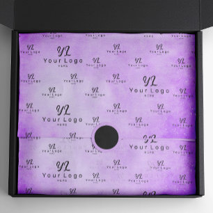 Papel De Seda Purple Mauve Watercolor Logo Business Packaging Ti