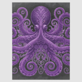 Papel De Seda Purple Octopus Victorian Steampunk Kraken 