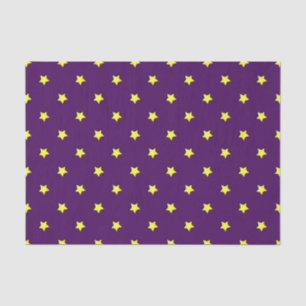 Papel De Seda Púrpura con estrellas amarillas
