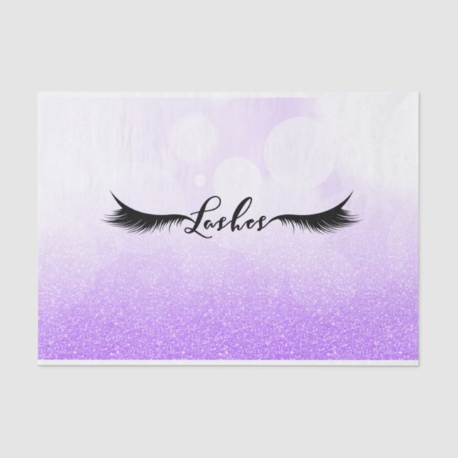 Papel De Seda Púrpura Esparkle Purpurina Belleza Eyelashes Lanta (Anverso)