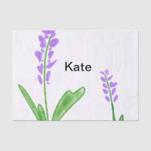 Papel De Seda Púrpura lavanda floral acuarela agregar nombre tex