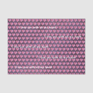 Papel De Seda Púrpura pasión Corazones rosados