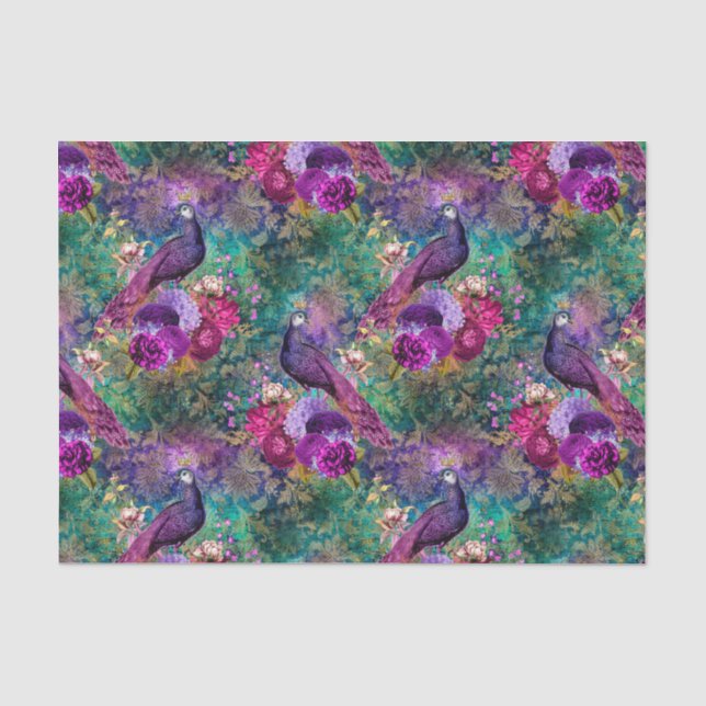 Papel De Seda Púrpura Peacock (Anverso)