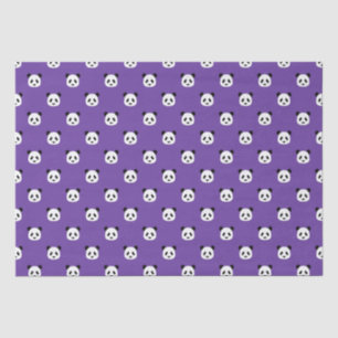 Papel De Seda Púrpura Real - Patrón Panda Minimalista