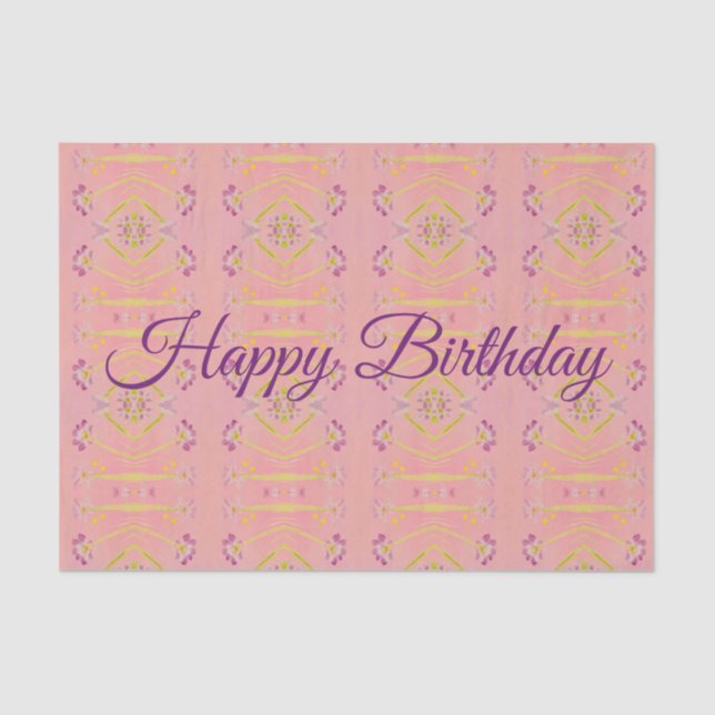 Papel De Seda Púrpura rosa y verde limón (Anverso)