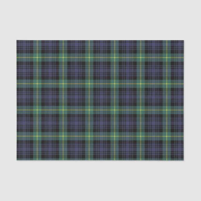 Papel De Seda Púrpura Verde Amarillo Negro Escocia Tartán Plaid (Anverso)