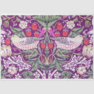 Papel De Seda Púrpura William Morris Strawberry Thief