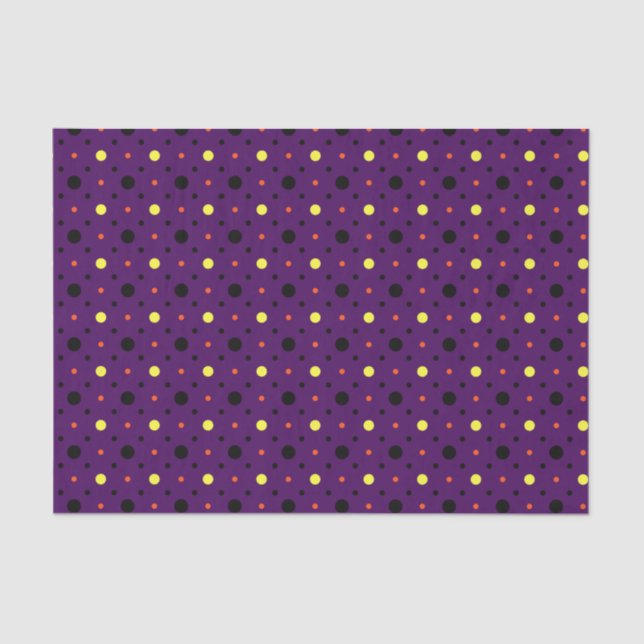 Papel De Seda Púrpura y multidimensionales puntos de polka 02 (Anverso)