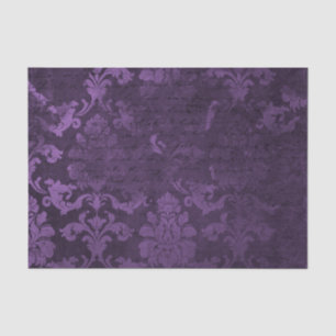 Papel De Seda Púrpura y negro damasco