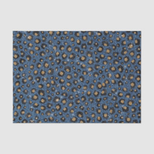 Papel De Seda Purpurina azul elegante impresión de leopardo de o