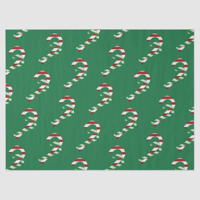 Papel De Seda Purpurina Candy Canes (Anverso)